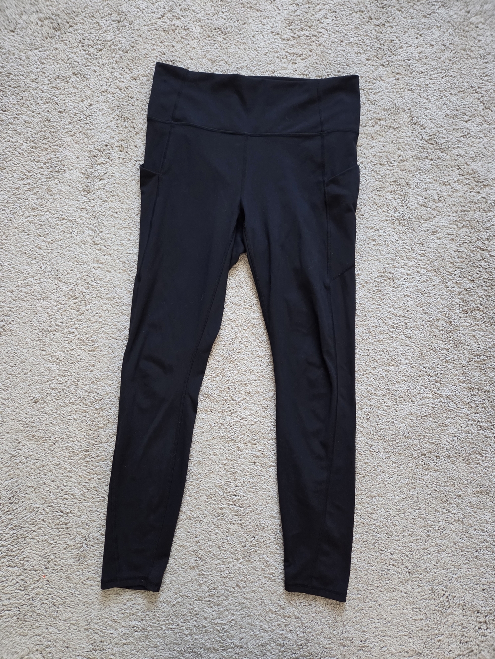 Fabletics Black High-Waist Performance Leggings with Side Pockets